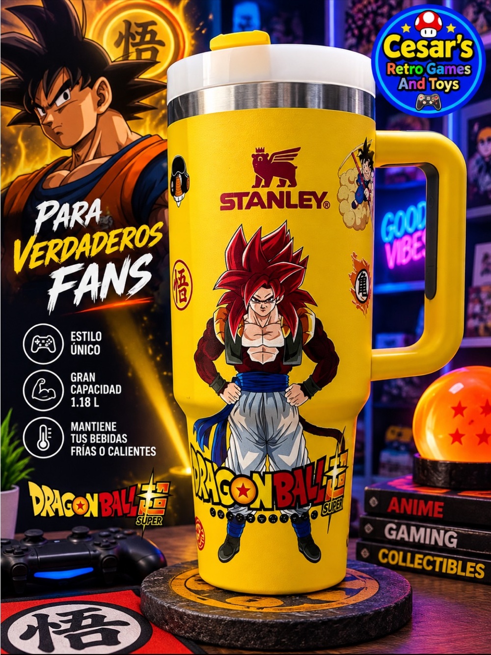 Stanley Dragon Ball Super Yellow Insulated Travel Mug